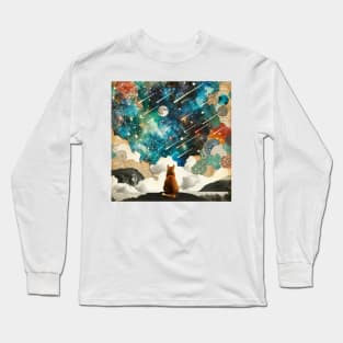 Cosmic Feline Dreamscape Long Sleeve T-Shirt